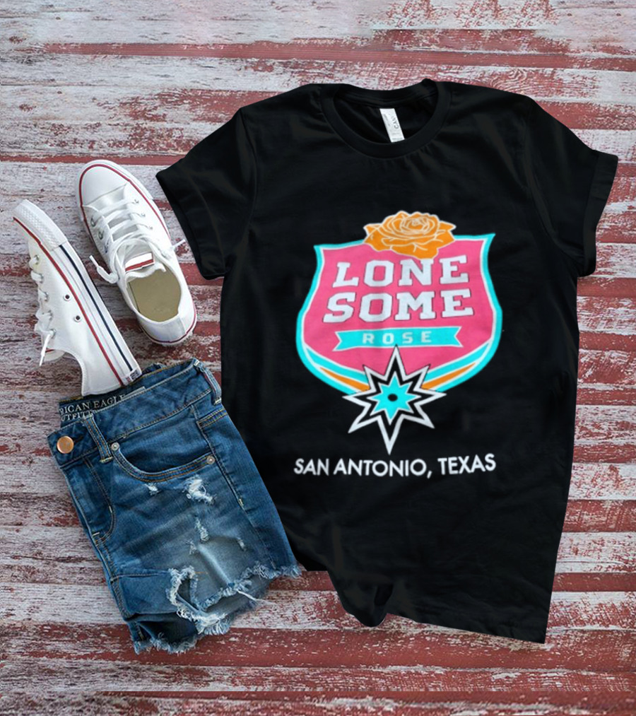 Lonesome Rose San Antonio Texas Retro Neon Sign T-Shirt