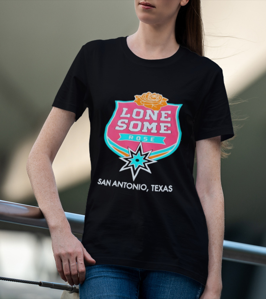 Lonesome Rose San Antonio Texas Retro Neon Sign T-Shirt