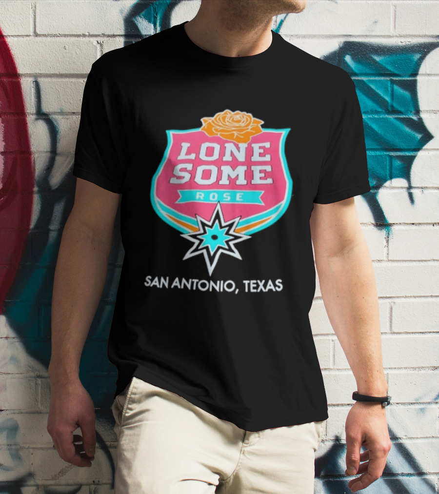 Lonesome Rose San Antonio Texas Retro Neon Sign T-Shirt