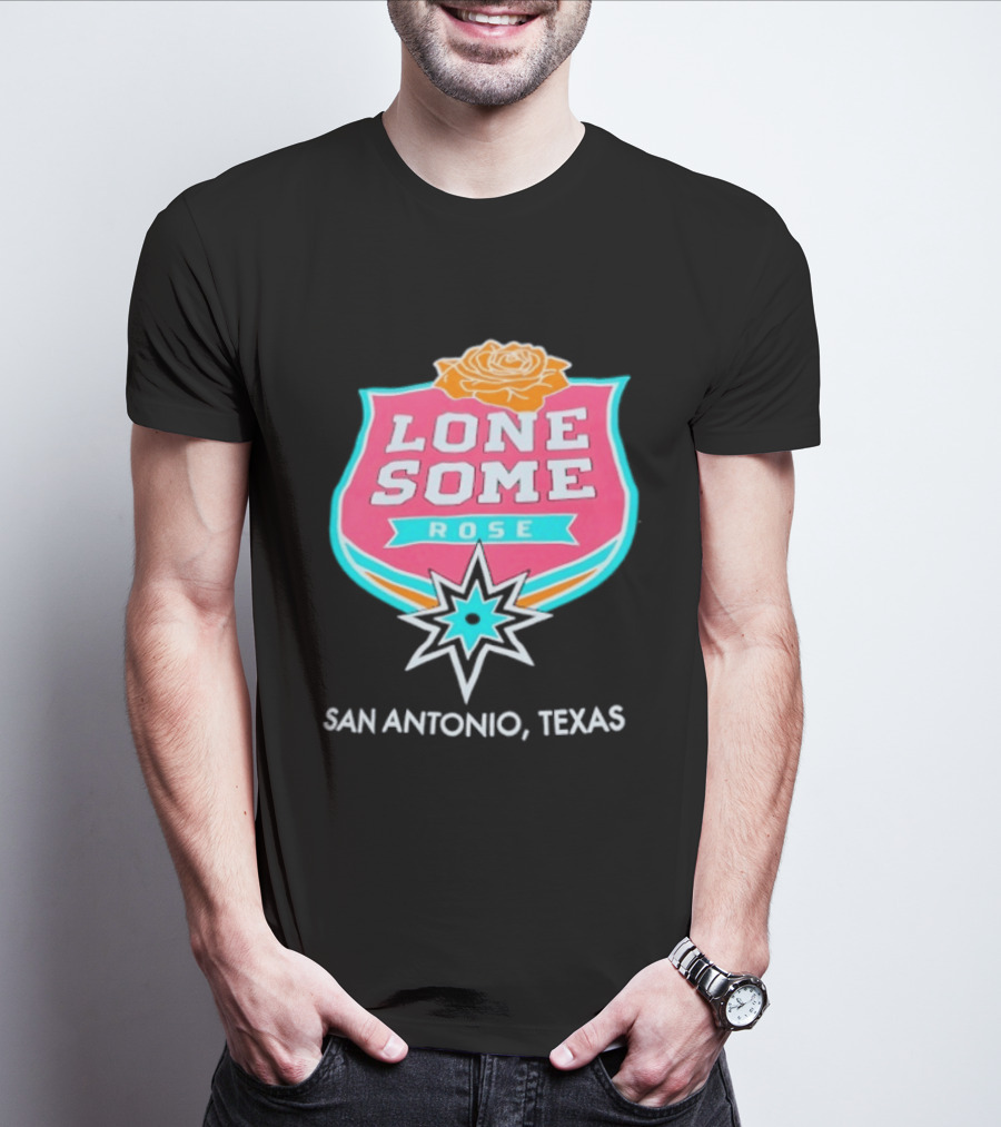 Lonesome Rose San Antonio Texas Retro Neon Sign T-Shirt