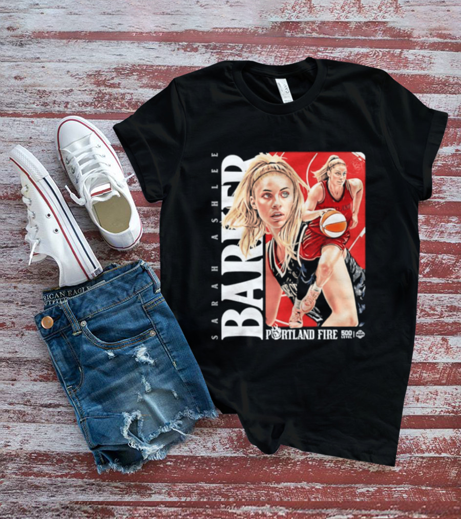 Sarah Ashlee Barker Portland Fire WNBA Basketball Player Action T-Shirt