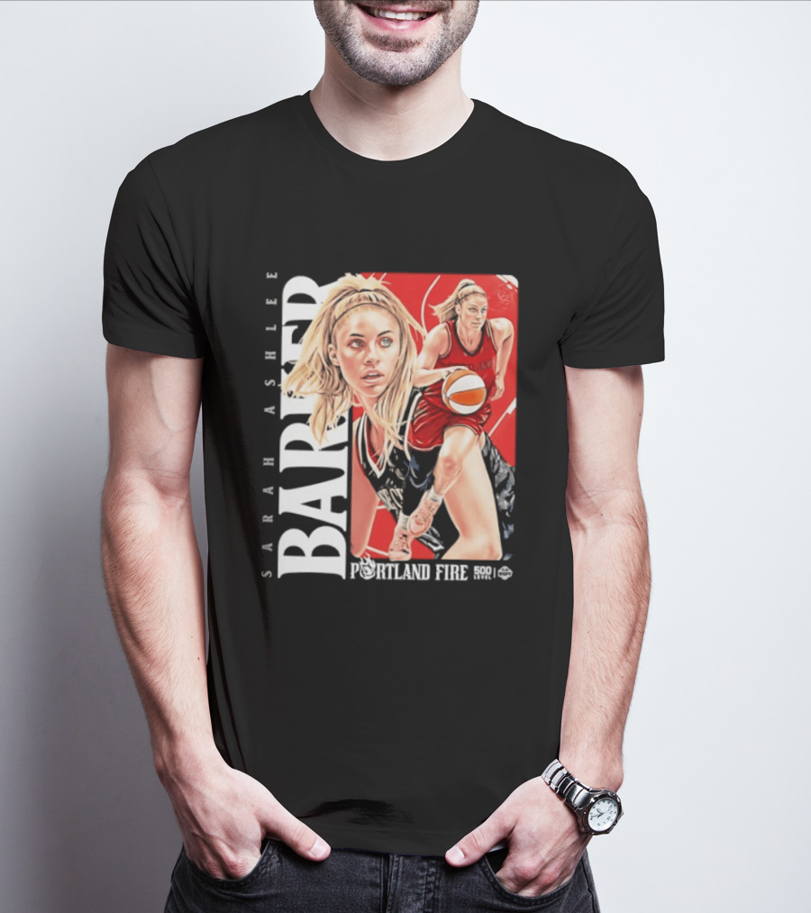 Sarah Ashlee Barker Portland Fire WNBA Basketball Player Action T-Shirt
