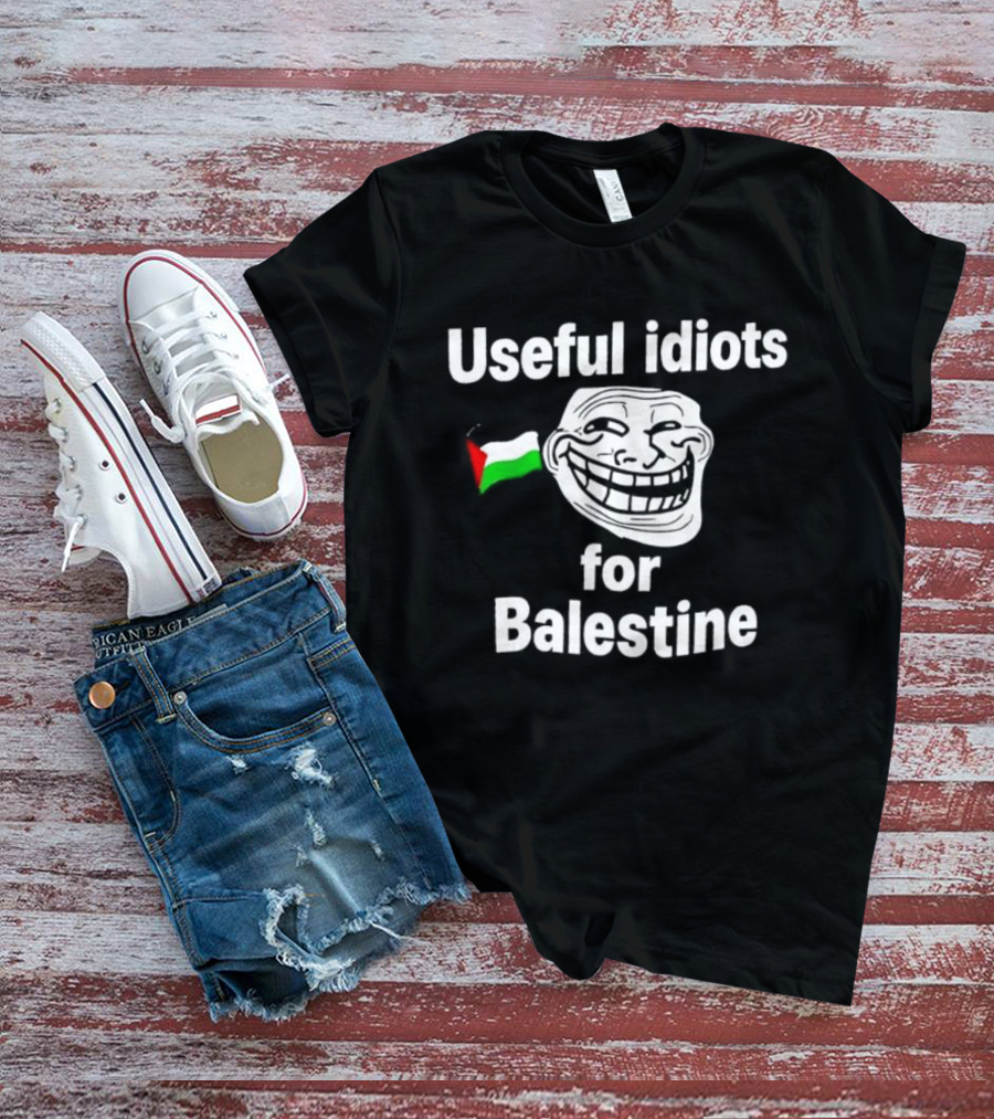 Useful Idiots For Balestine Troll Face Flag T-Shirt