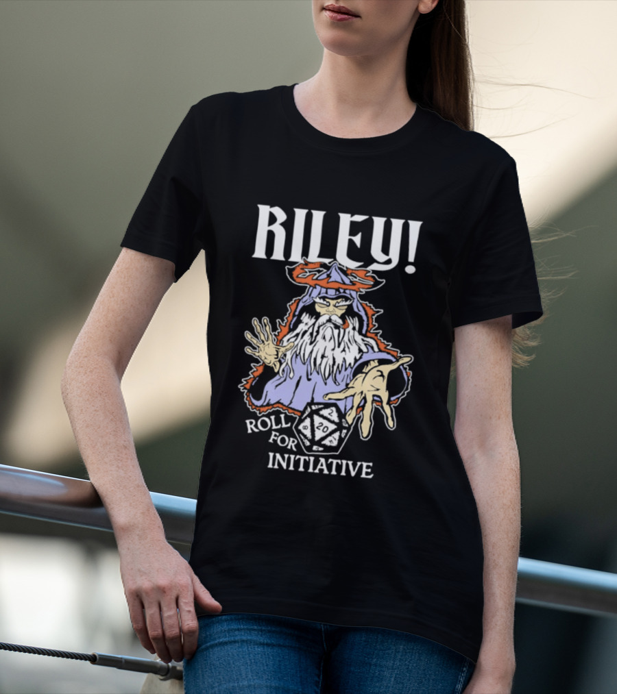 Riley Roll For Initiative Wizard Dice Game Magic T-Shirt