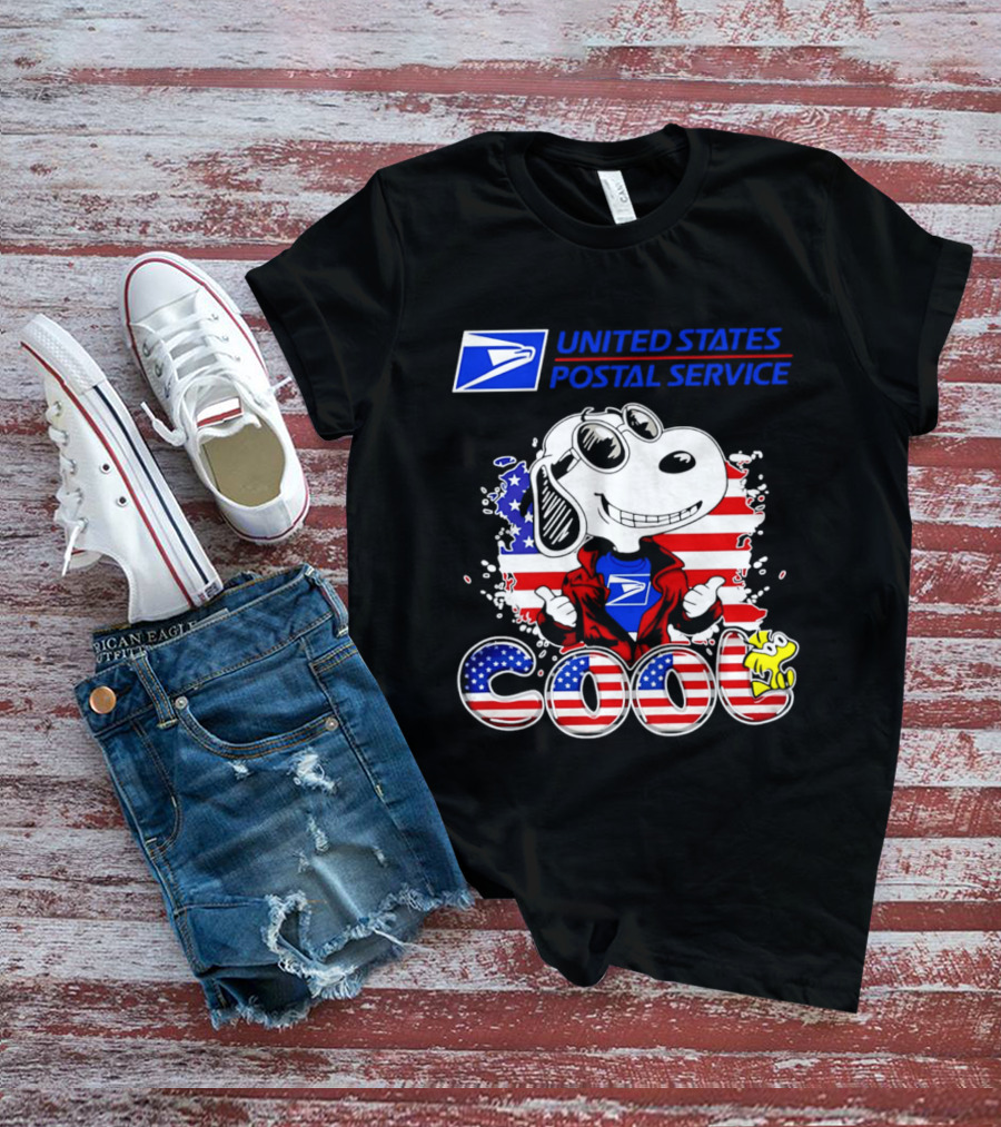 United States Postal Service Snoopy American Flag Cool 250th T-Shirt