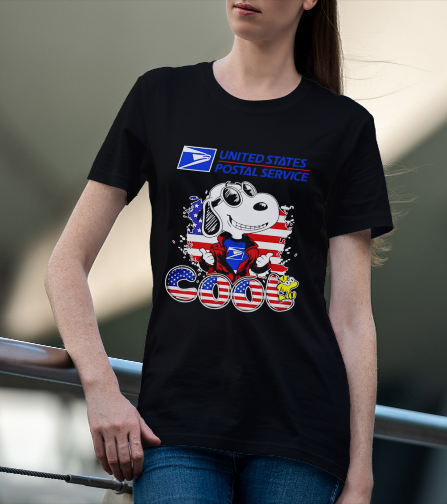 United States Postal Service Snoopy American Flag Cool 250th T-Shirt