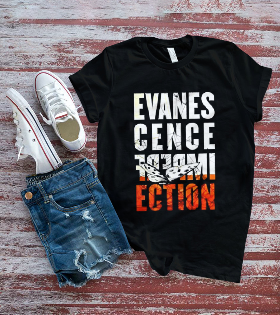 Evanescence Imperfection Butterfly White Text Orange Gradient T-Shirt