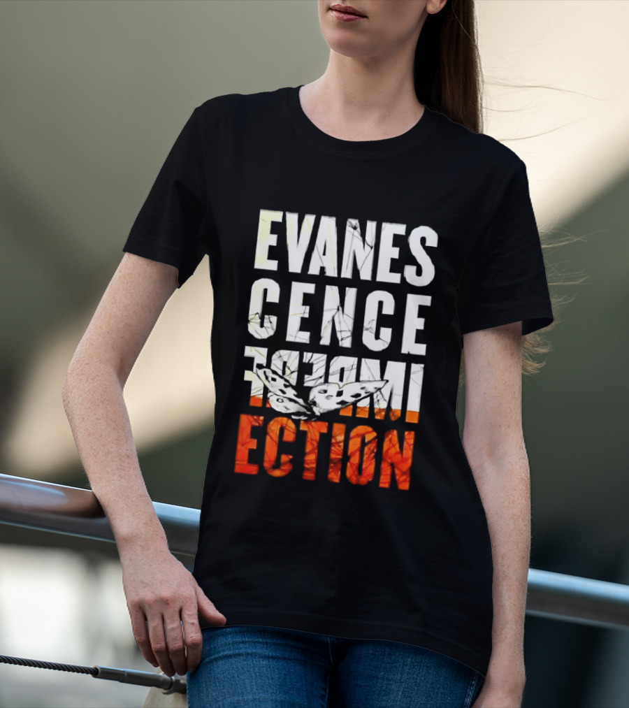 Evanescence Imperfection Butterfly White Text Orange Gradient T-Shirt