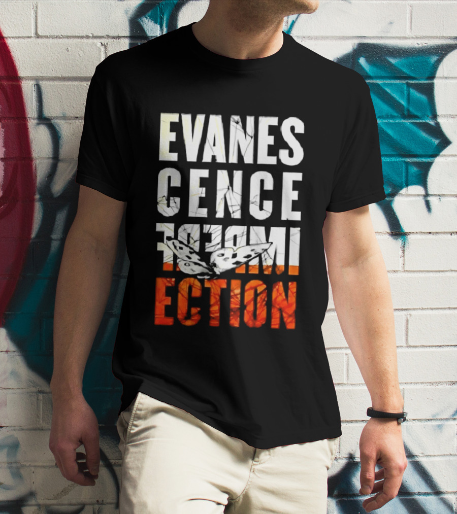 Evanescence Imperfection Butterfly White Text Orange Gradient T-Shirt