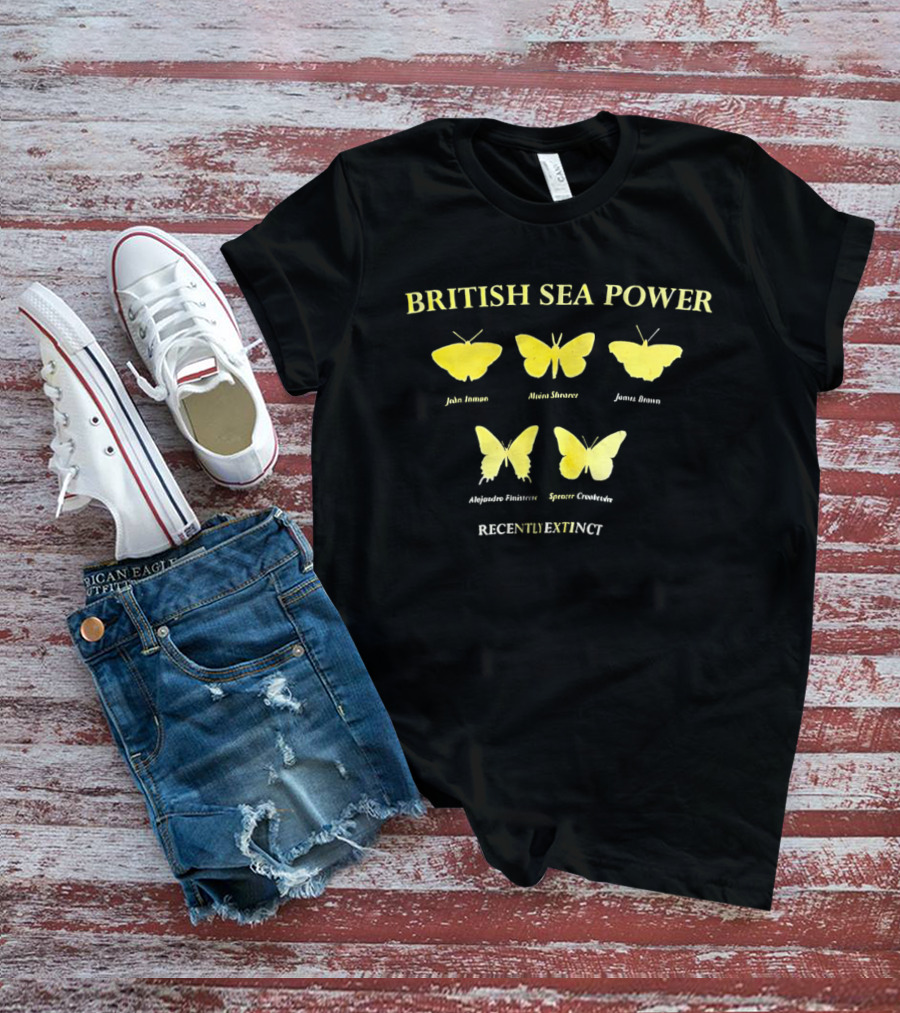 British Sea Power Yellow Butterflies Recently Extinct T-Shirt