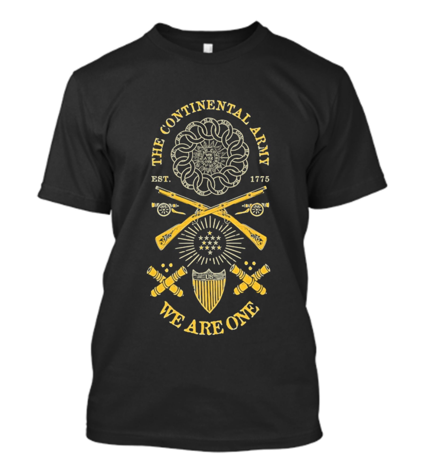 The Continental Army We Are One Muskets American Congress Est 1775 T-Shirt
