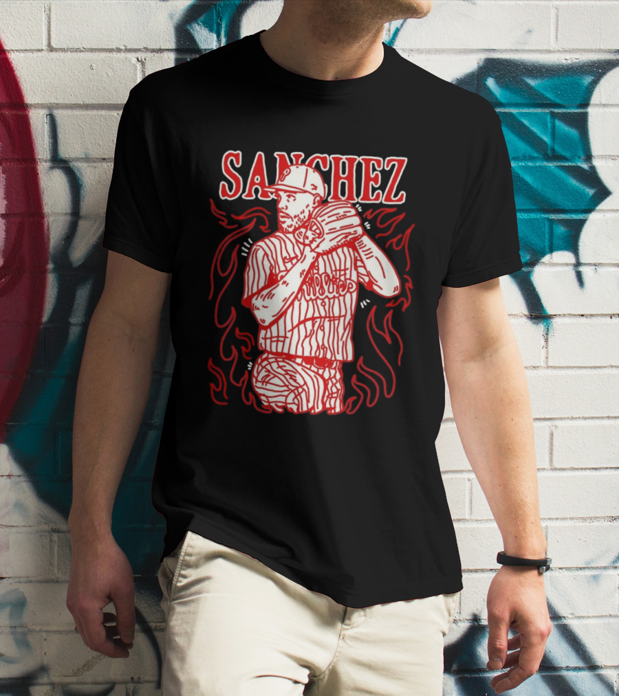 Cristopher Sanchez Philadelphia Phillies Flame Pitcher T-Shirt