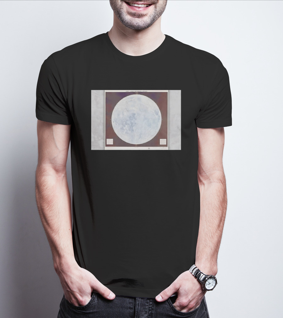 USAF Lunar Reference Mosaic Synodic Hemisphere Moon Globe T-Shirt