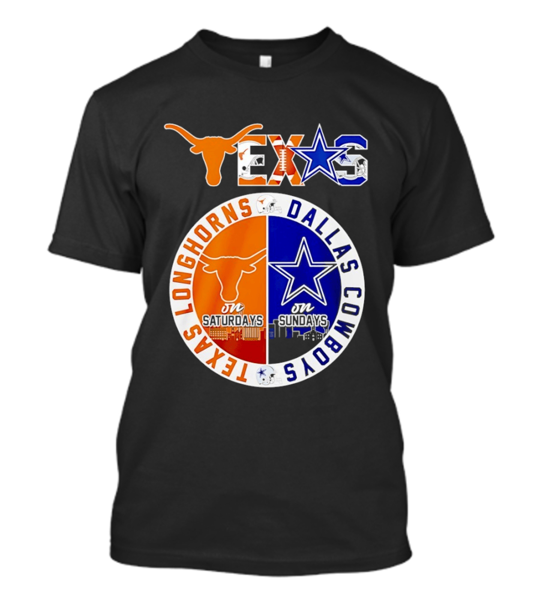Texas Longhorns Dallas Cowboys Game Day Weekend Saturdays Sundays T-Shirt