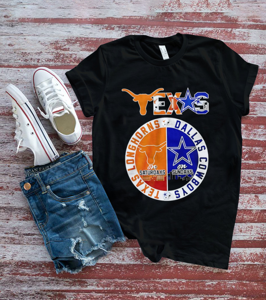 Texas Longhorns Dallas Cowboys Game Day Weekend Saturdays Sundays T-Shirt