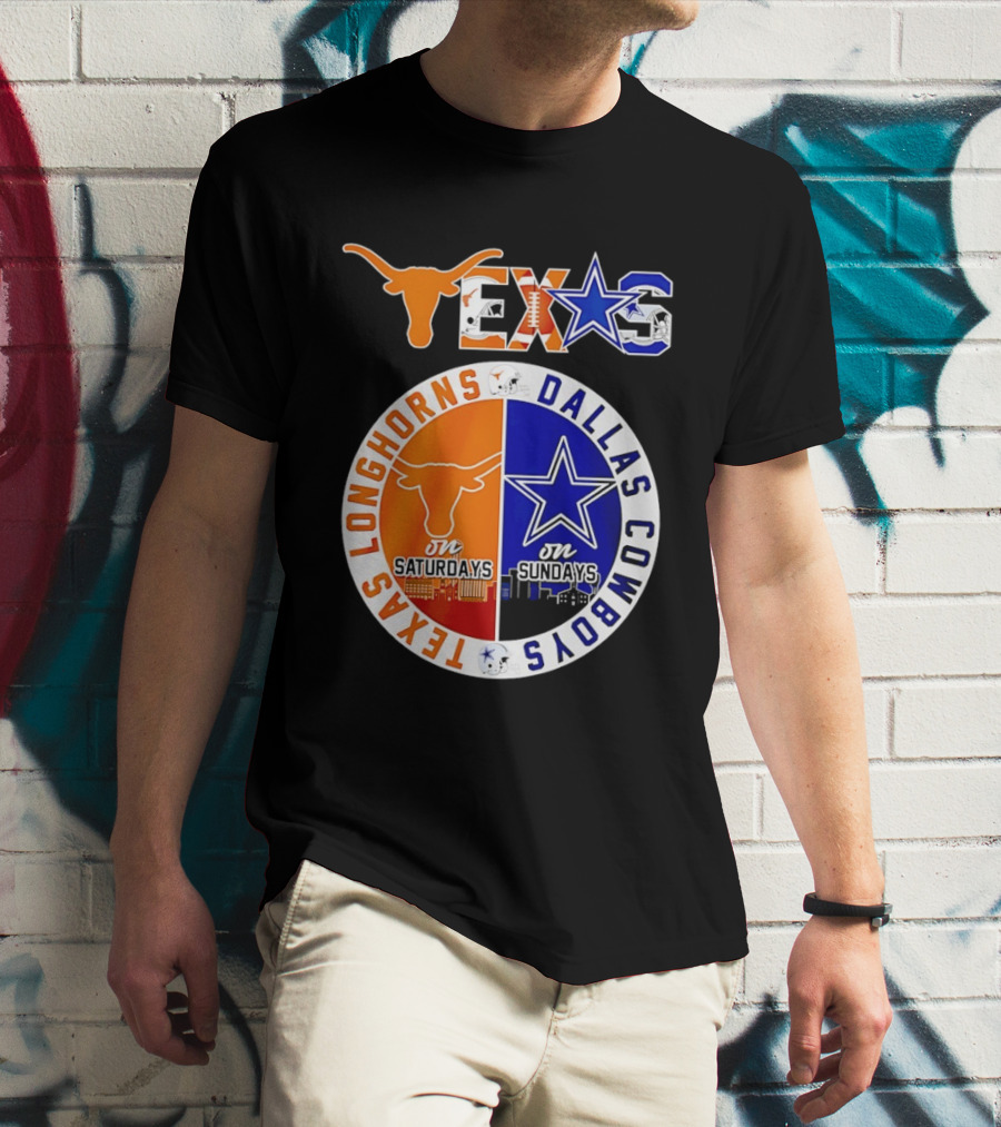 Texas Longhorns Dallas Cowboys Game Day Weekend Saturdays Sundays T-Shirt