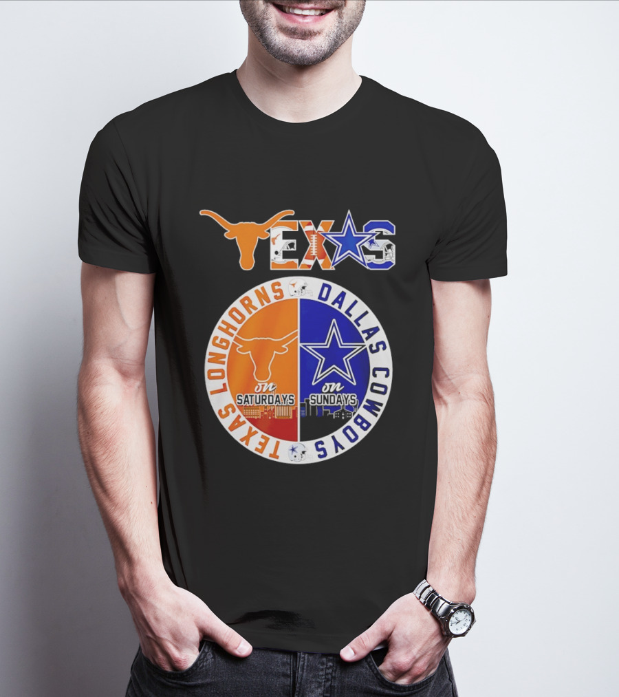 Texas Longhorns Dallas Cowboys Game Day Weekend Saturdays Sundays T-Shirt