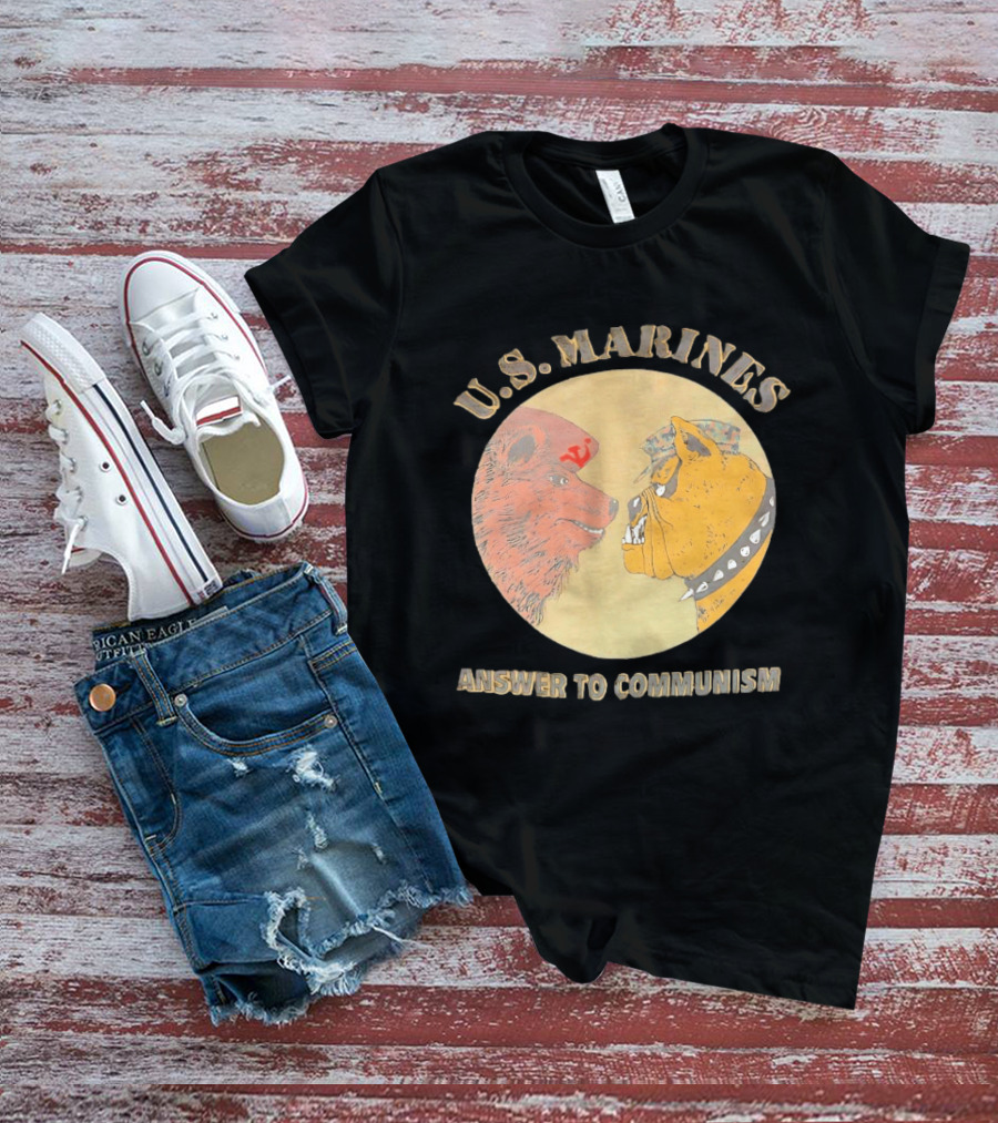 U.S. Marines Answer To Communism Soviet Bear Versus Marine Bulldog T-Shirt