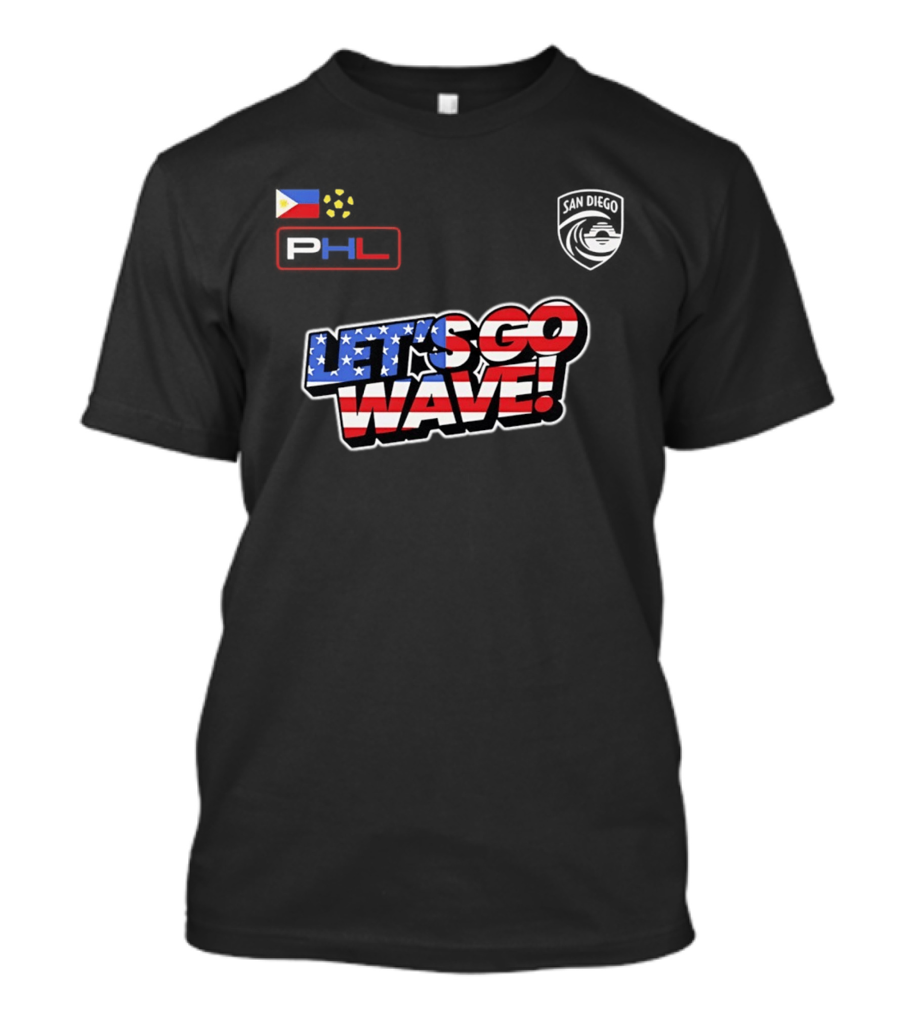 USA Let's Go Wave San Diego Wave FC PHL 2026 T-Shirt