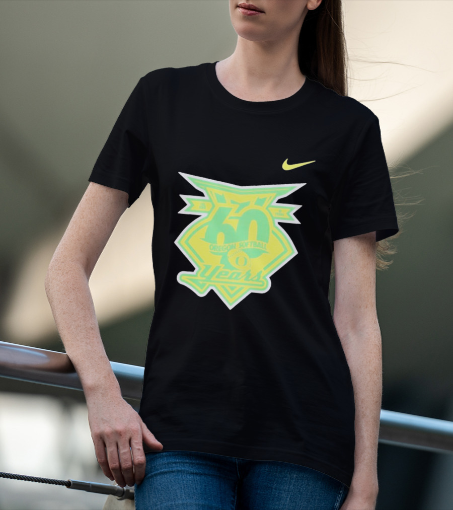 Oregon Softball 60 Years Anniversary Club Nike T-Shirt