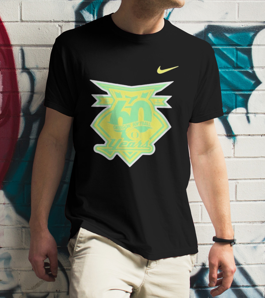 Oregon Softball 60 Years Anniversary Club Nike T-Shirt