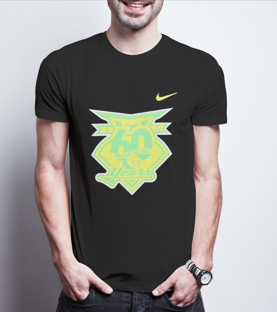 Oregon Softball 60 Years Anniversary Club Nike T-Shirt