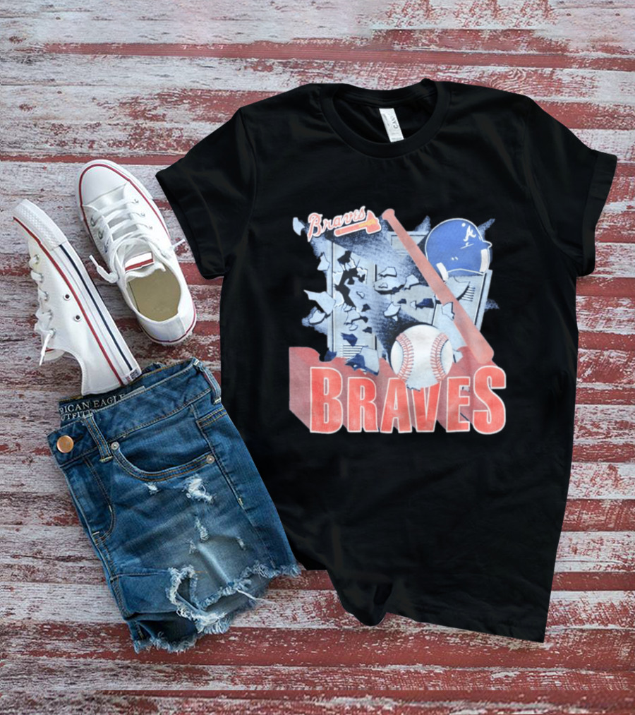 Braves Atlanta MLB 1994 Baseball Bat And Helmet T-Shirt