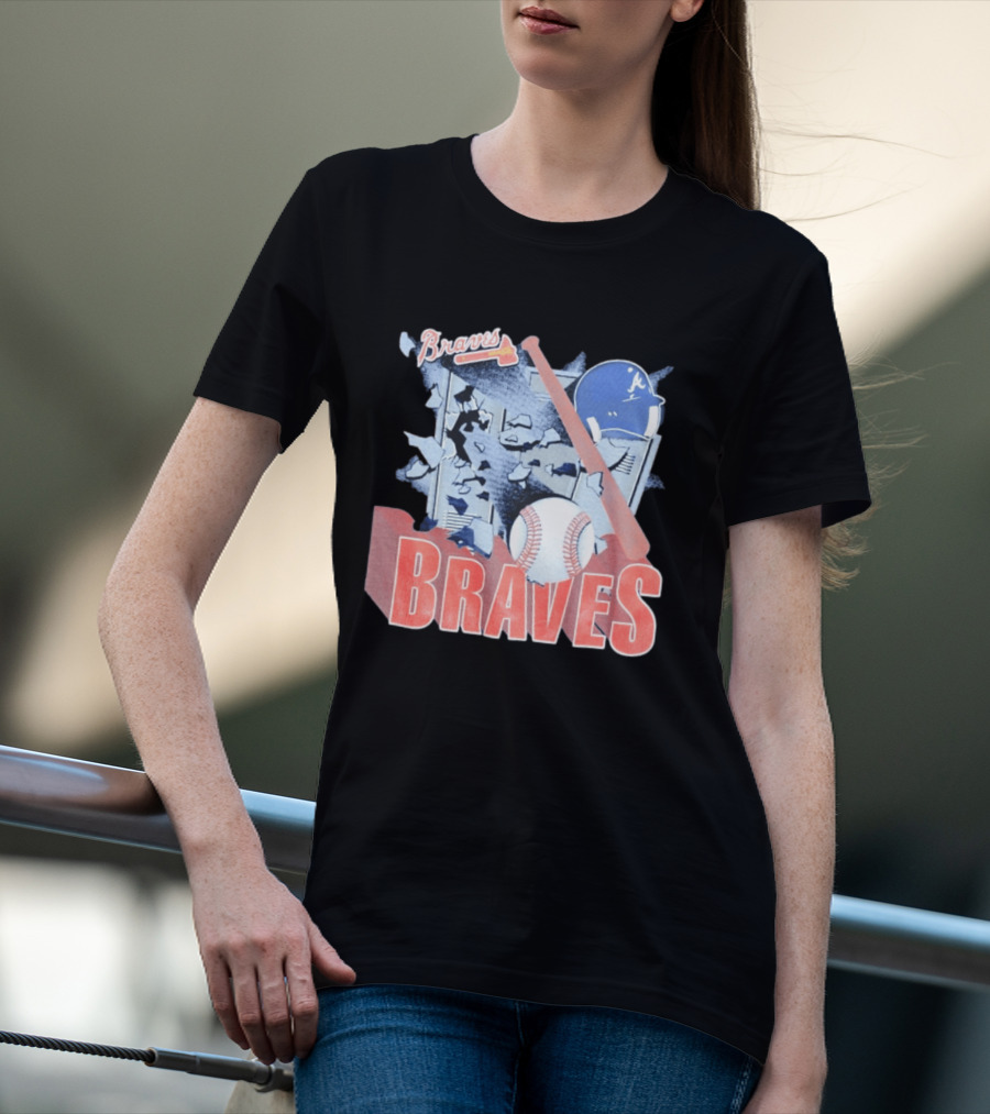 Braves Atlanta MLB 1994 Baseball Bat And Helmet T-Shirt