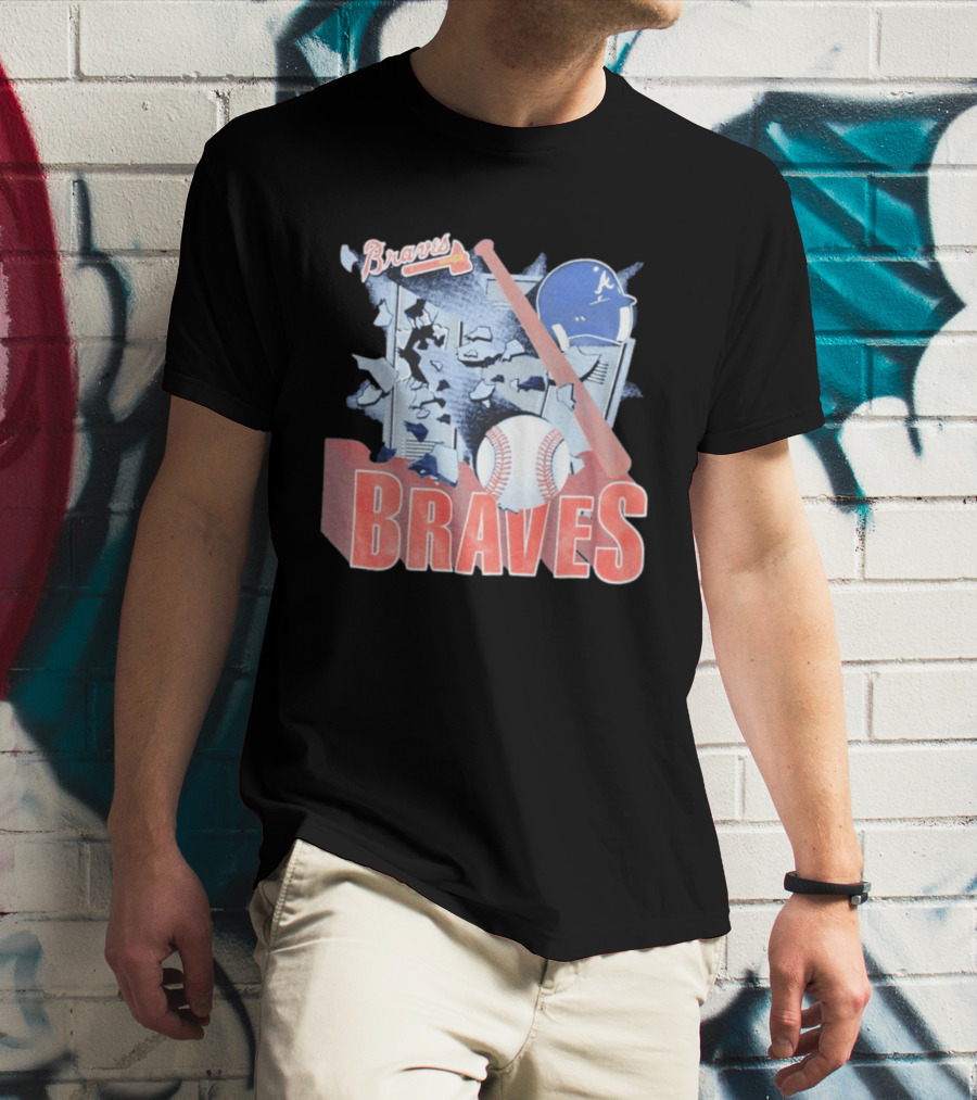 Braves Atlanta MLB 1994 Baseball Bat And Helmet T-Shirt