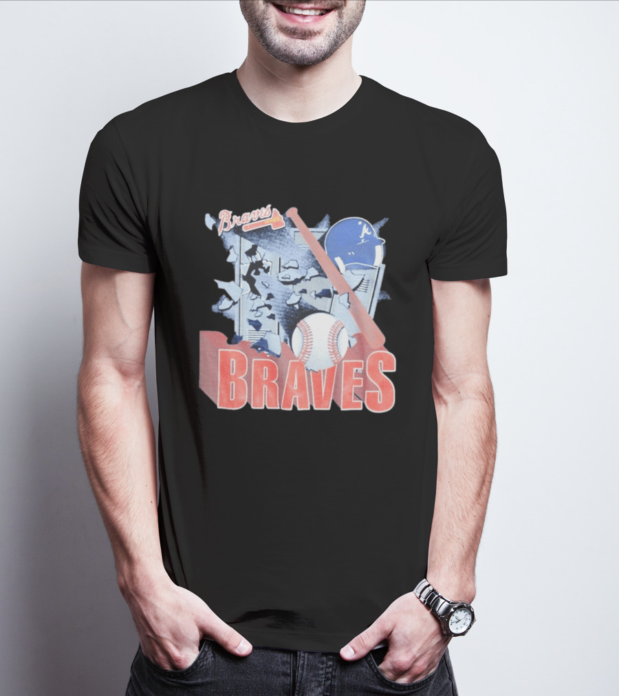 Braves Atlanta MLB 1994 Baseball Bat And Helmet T-Shirt