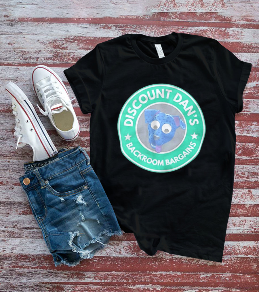 Discount Dan's Backroom Bargains Dog Face Circular T-Shirt
