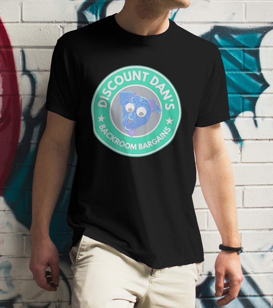 Discount Dan's Backroom Bargains Dog Face Circular T-Shirt