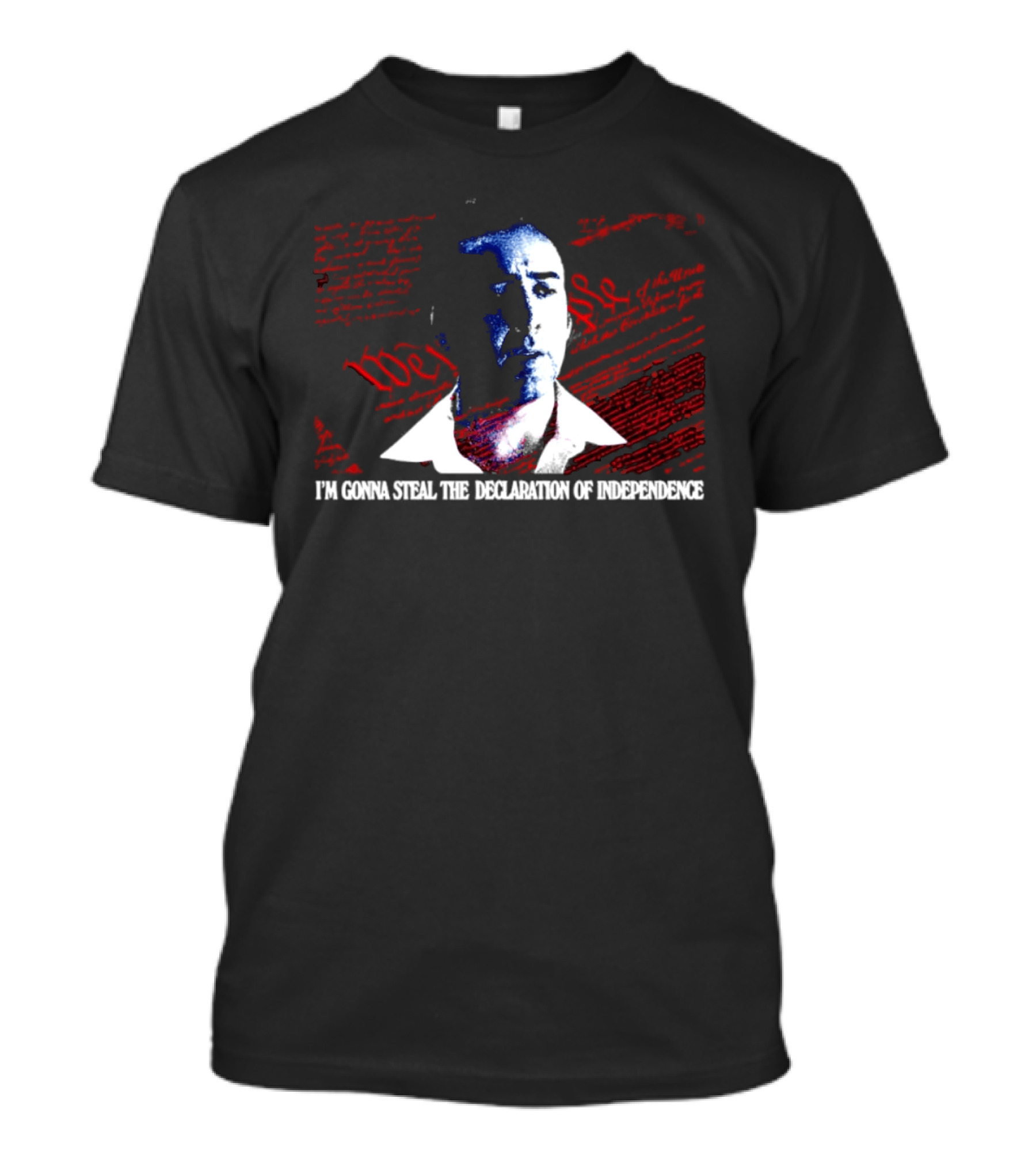 Nicolas Cage I'm Gonna Steal The Declaration Of Independence Face Red White Blue T-Shirt