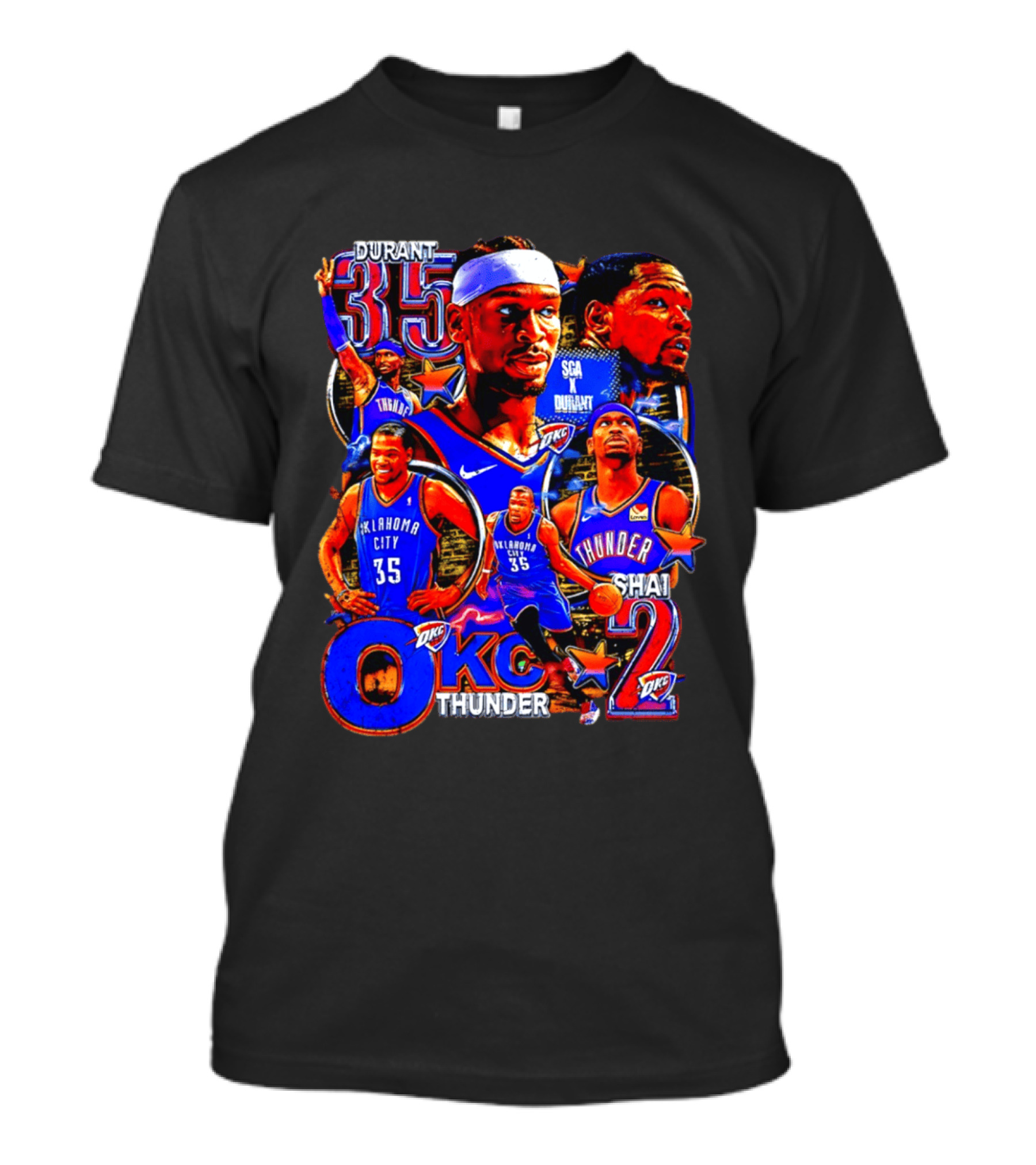 Oklahoma City Thunder Durant 35 Shai 2 OKC Team T-Shirt
