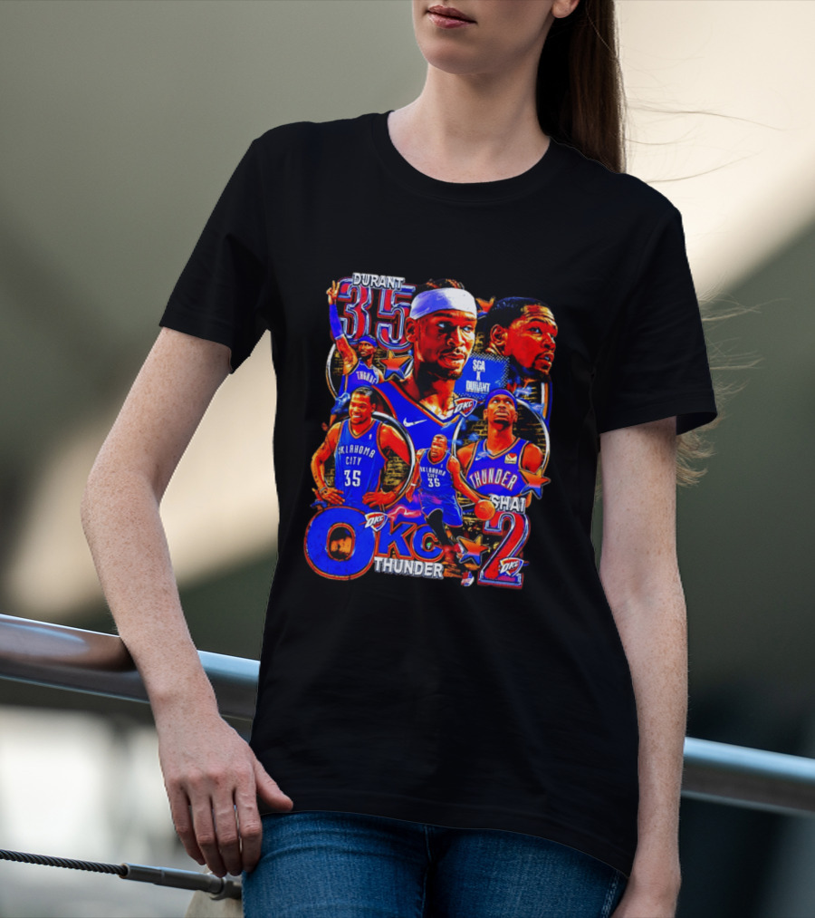 Oklahoma City Thunder Durant 35 Shai 2 OKC Team T-Shirt