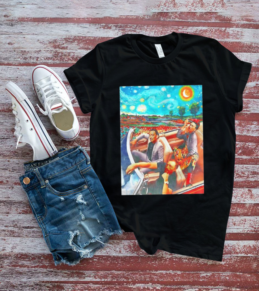 Salvador Dalí Frida Kahlo Vincent Van Gogh Starry Night Road Trip T-Shirt