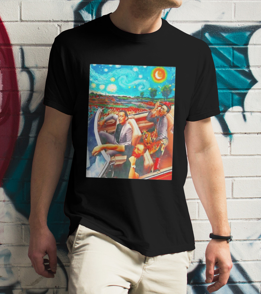 Salvador Dalí Frida Kahlo Vincent Van Gogh Starry Night Road Trip T-Shirt