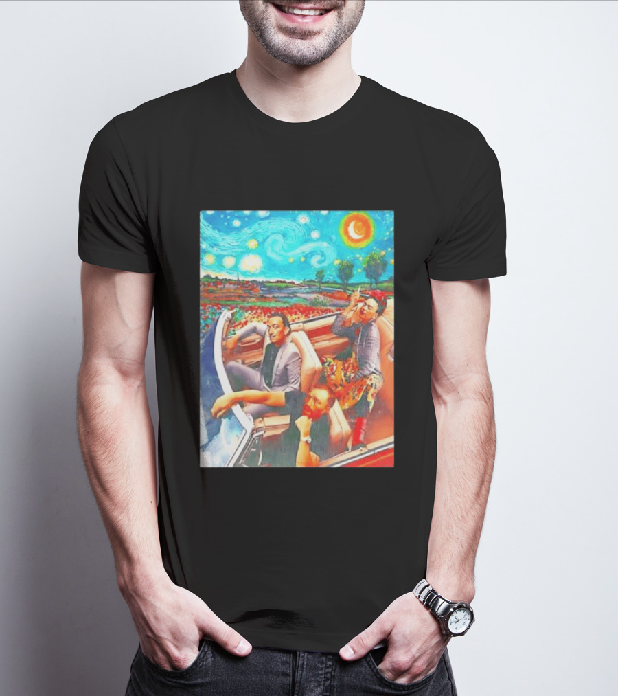 Salvador Dalí Frida Kahlo Vincent Van Gogh Starry Night Road Trip T-Shirt