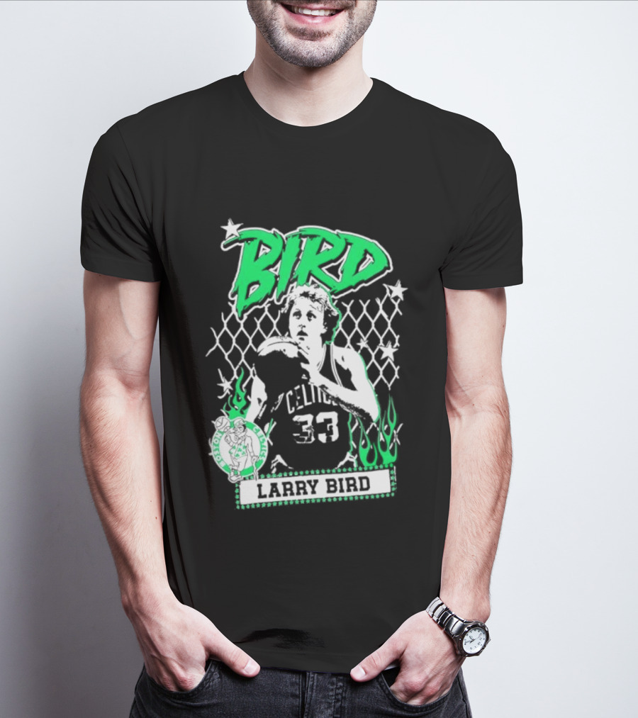 Boston Celtics Larry Bird NBA Player Number 33 T-Shirt