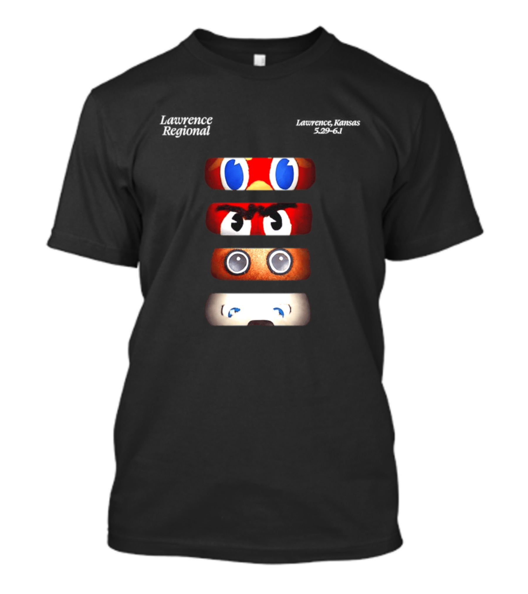 Lawrence Regional Kansas Cartoon Eyes Stack T-Shirt