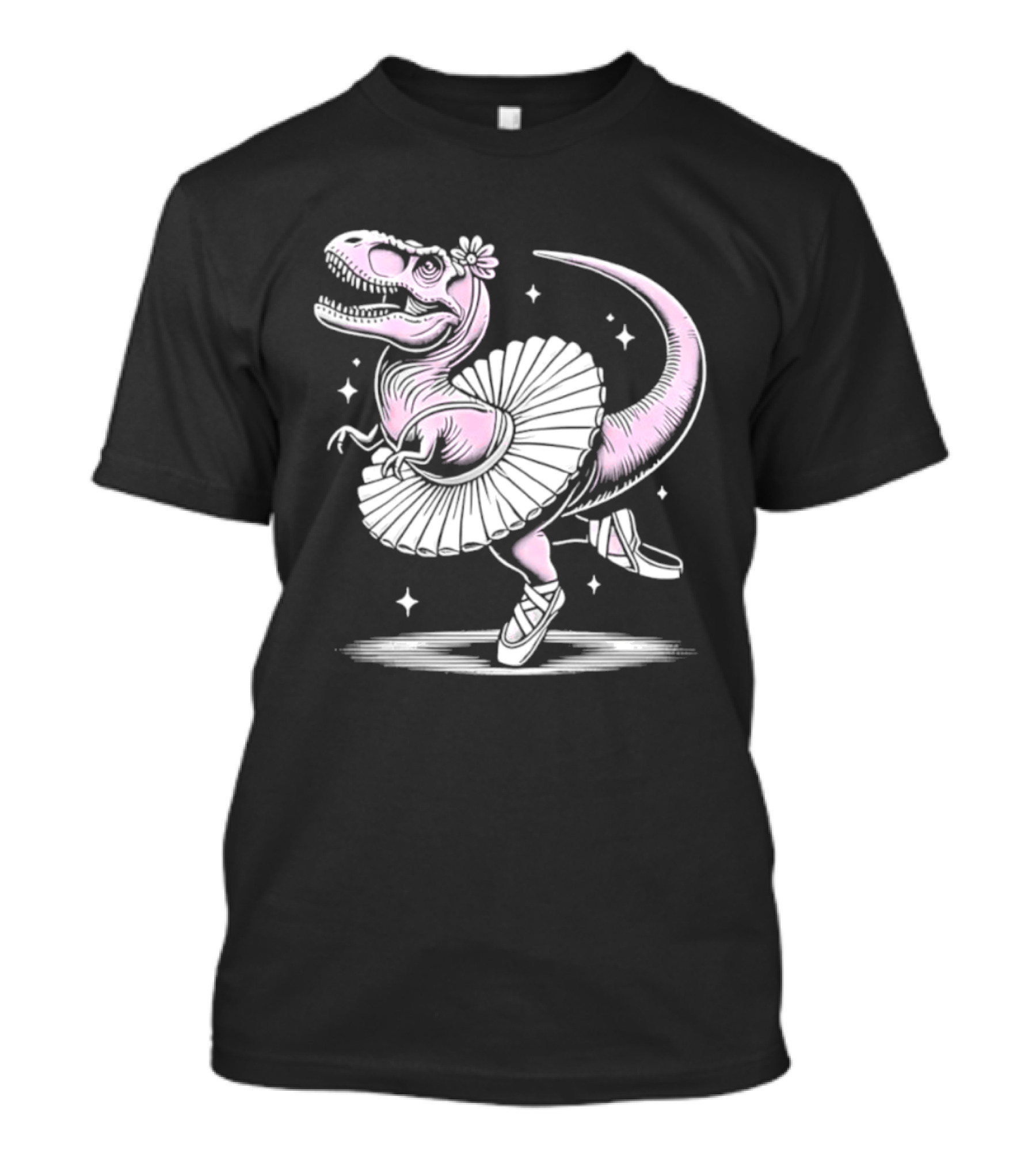 Tyrannosaurus Rex Pink Ballerina Tutu Pointe Shoes Dancing T-Shirt