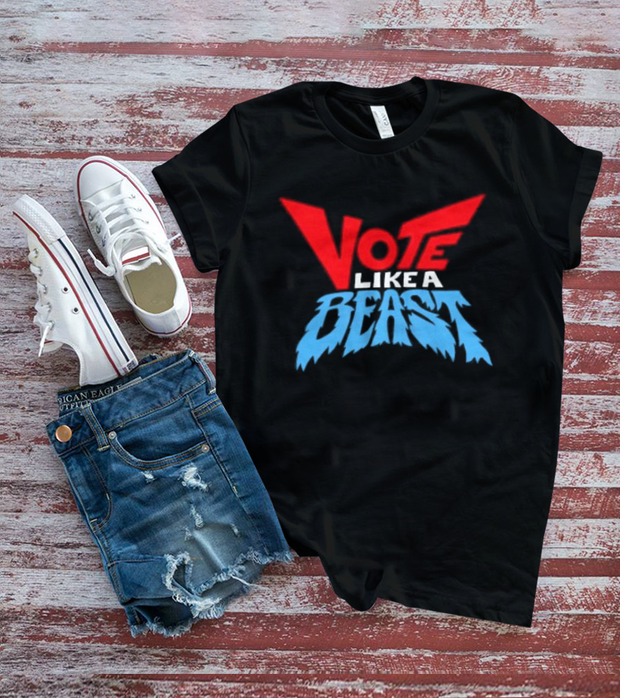 Vote Like A Beast Bold Red Blue T-Shirt