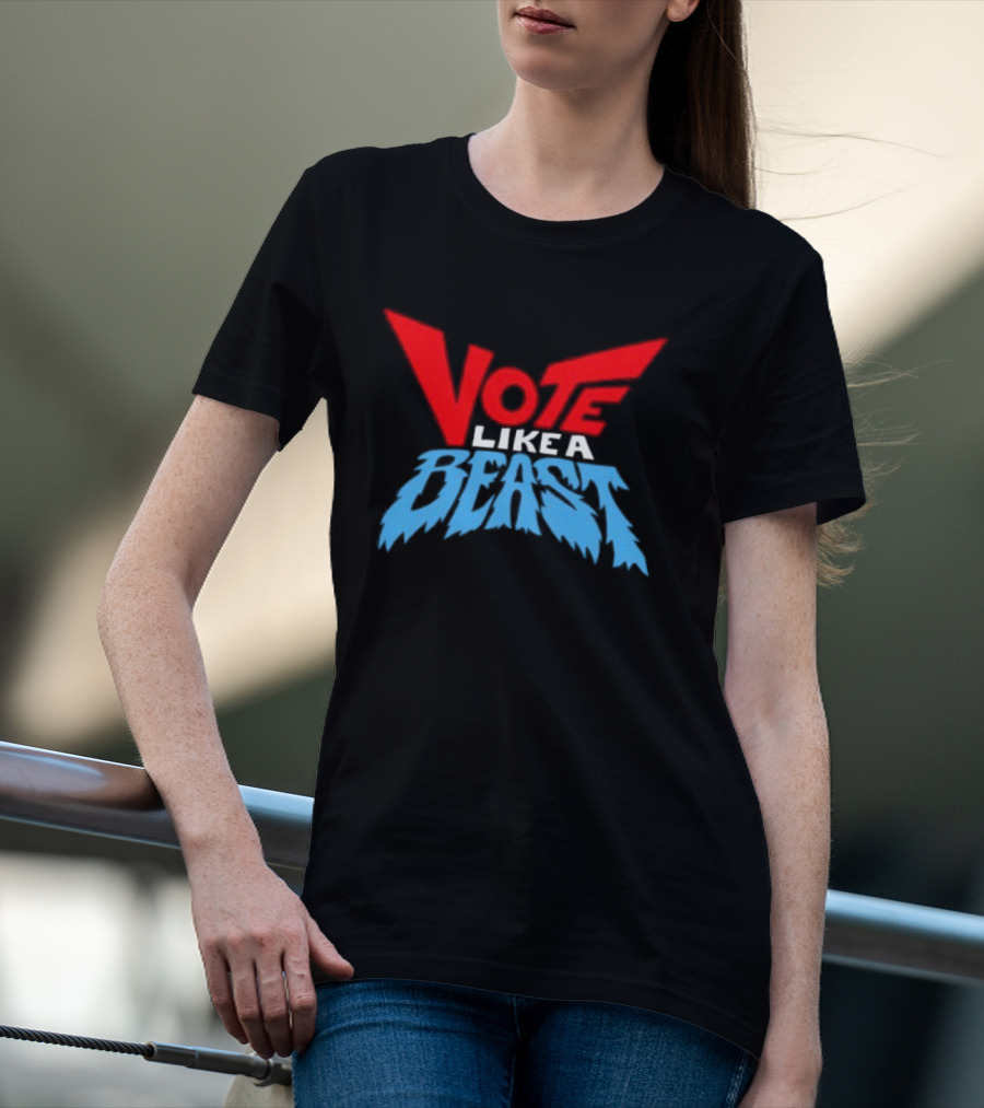 Vote Like A Beast Bold Red Blue T-Shirt