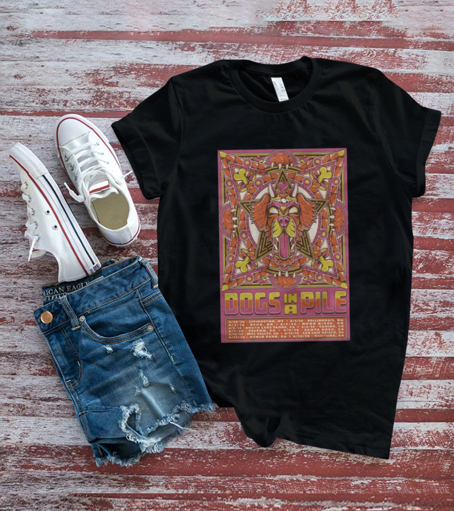 Dogs In A Pile West Coast 2026 Tour Dates And Locations T-Shirt
