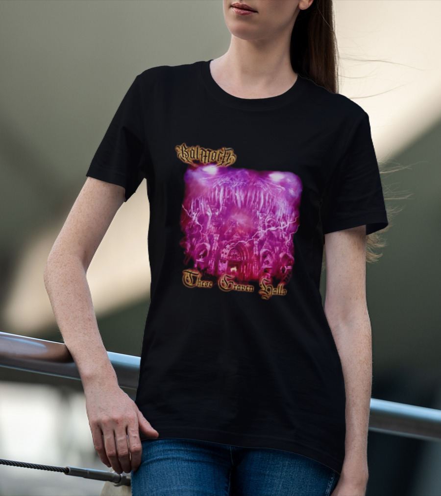 Balmorth These Graven Halls Gothic Purple Cathedral Fantasy T-Shirt