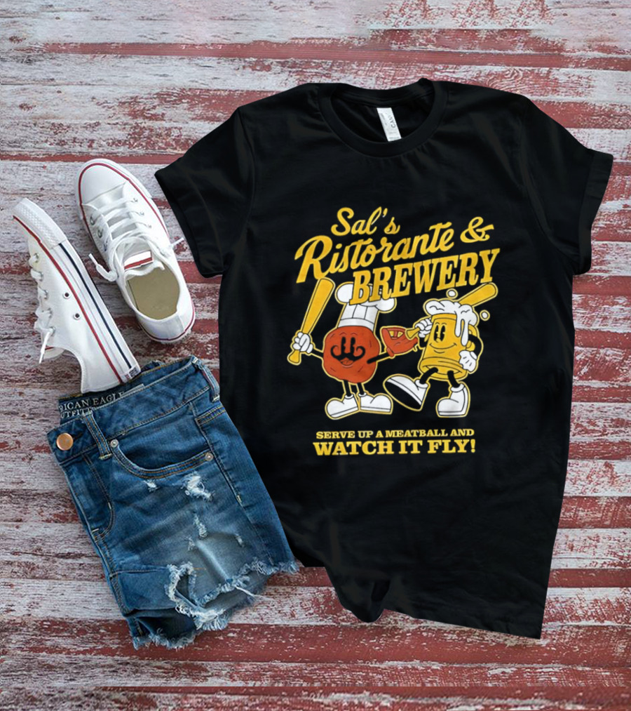 Baseball Sal’s Ristorante Brewery Serve Up A Meatball And It Fly T-Shirt