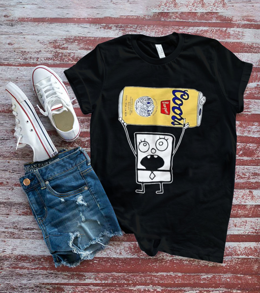 Coors Banquet Blocky Comic 355mL 5 Alc Vol Golden Colorado ESTD 1873 Refreshing T-Shirt