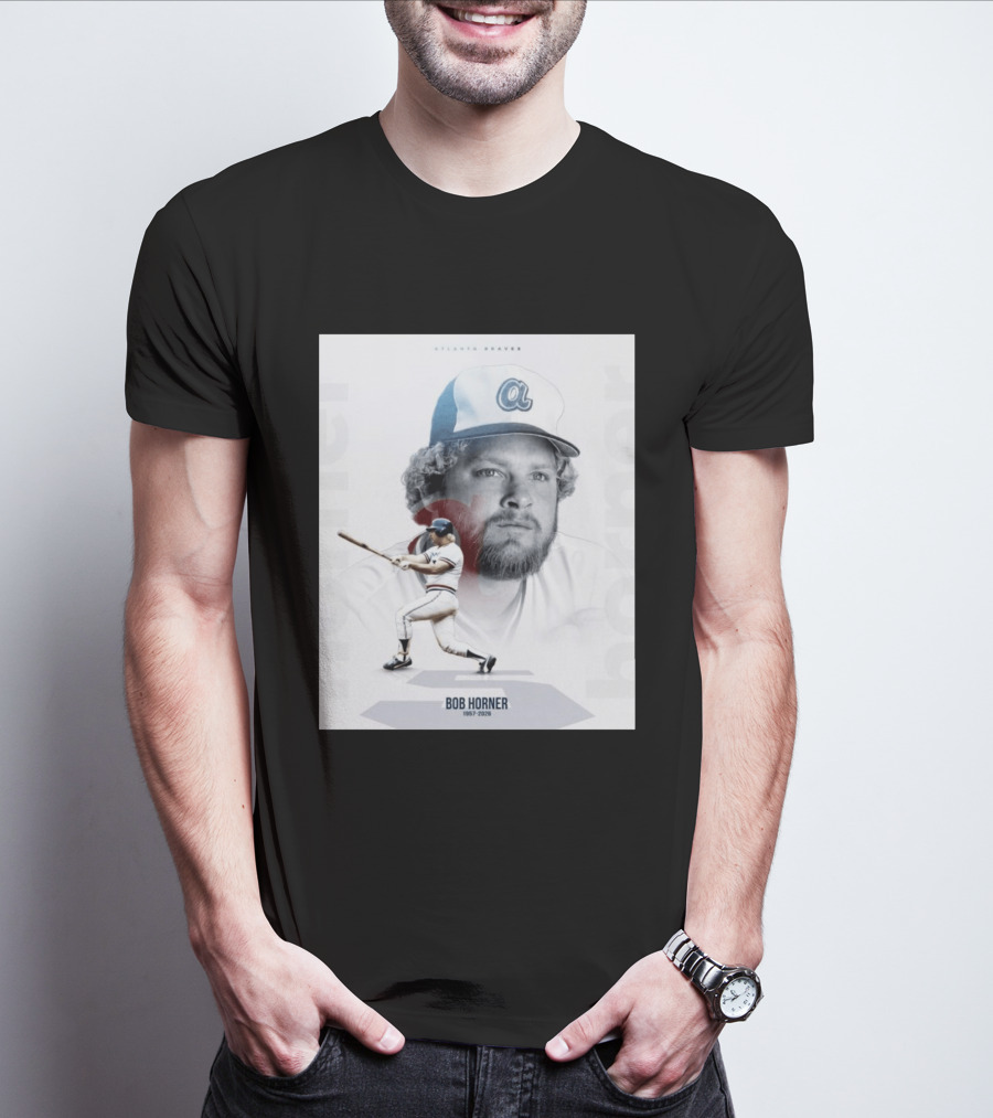 Atlanta Braves Bob Horner 1957 2026 Vintage Baseball T-Shirt