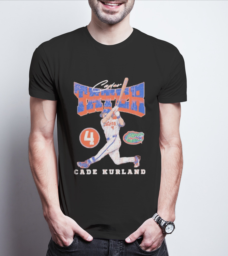 Cader Tater Florida Gators Cade Kurland Number 4 Baseball T-Shirt