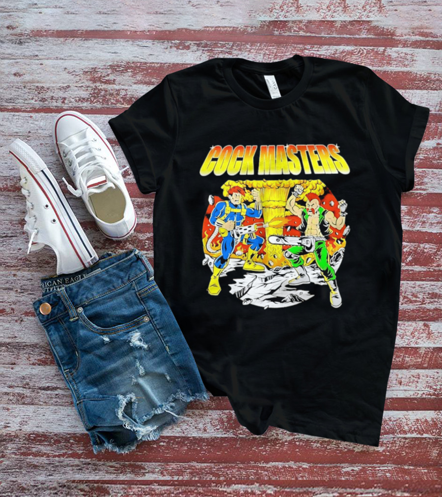 Cock Masters Cartoon Characters With Classic Action Pose T-Shirt